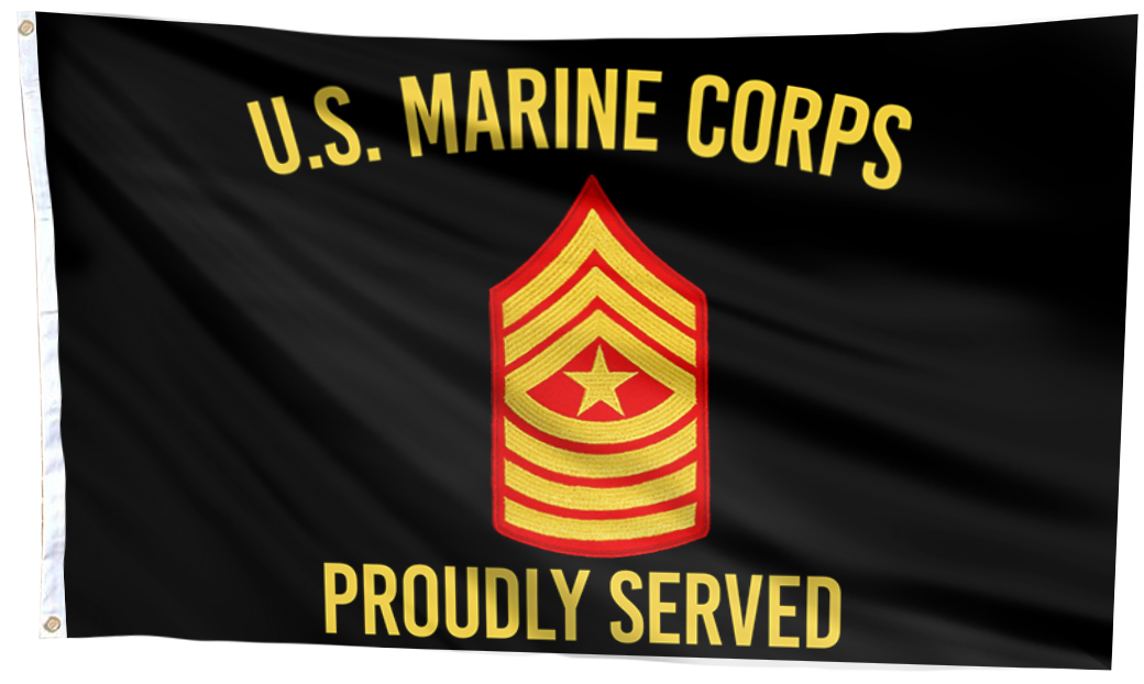 U.S. Marine Corps Proudly Served - SgtMaj Chevron Flag