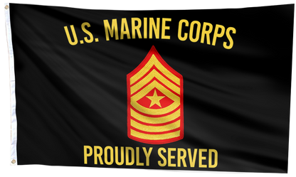 U.S. Marine Corps Proudly Served - SgtMaj Chevron Flag