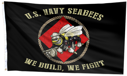 U.S. Navy Seabees We Build We Fight Flag