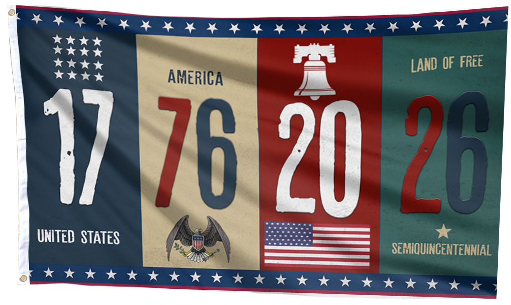1776 - 2026 Land of Free Flag