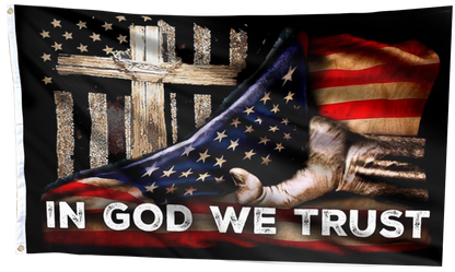 In God We Trust Cross Flag
