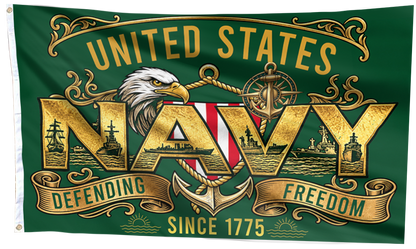 Defending Freedom US Navy Flag