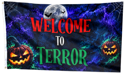 Welcome To Terror Halloween Flag
