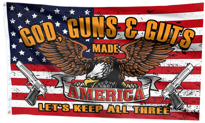 God, Guns & Guts: Made America Flag