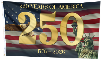250 Years of America Statue Gold Flag
