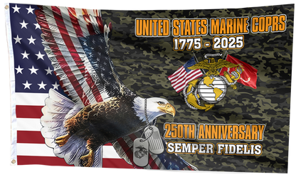 Marine Corps USMC 250th Anniversary Eagle Flag