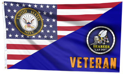 USA Seabees Veteran Flag