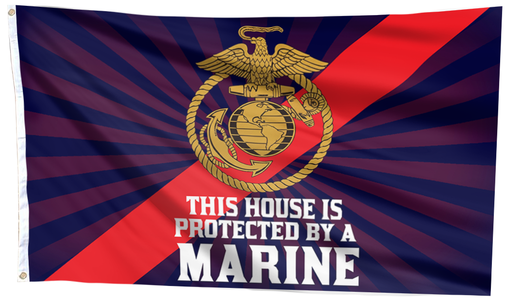 Defended by a United States Marine Flag