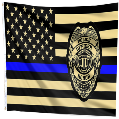 Thin Blue Line Police Flag