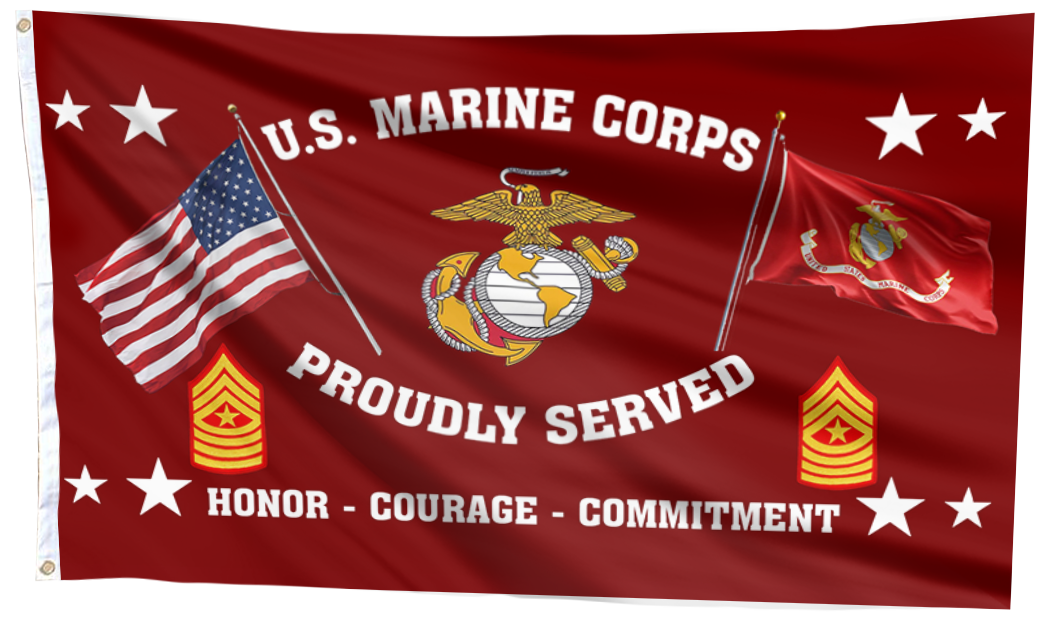 United States Marine Corps -  SgtMaj Chevron Flag
