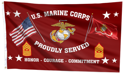 United States Marine Corps -  SgtMaj Chevron Flag