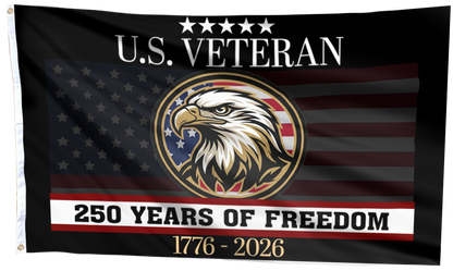 U.S. Veteran 250 Years of Freedom (1776–2026) Commemorative Flag