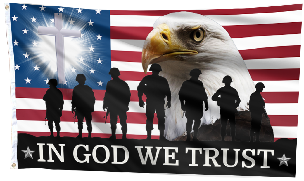 In GOD We Trust Eagle Flag