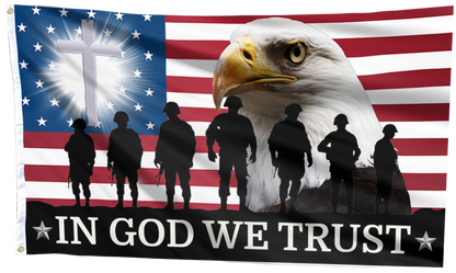 In GOD We Trust Eagle Flag