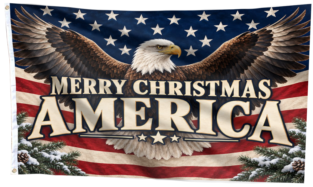 Merry Christmas America Flag