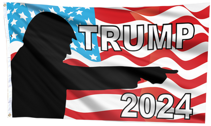Trump Pointing USA Flag