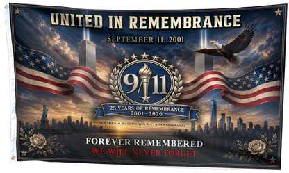 United in Remembrance - We Will Never Forget Flag