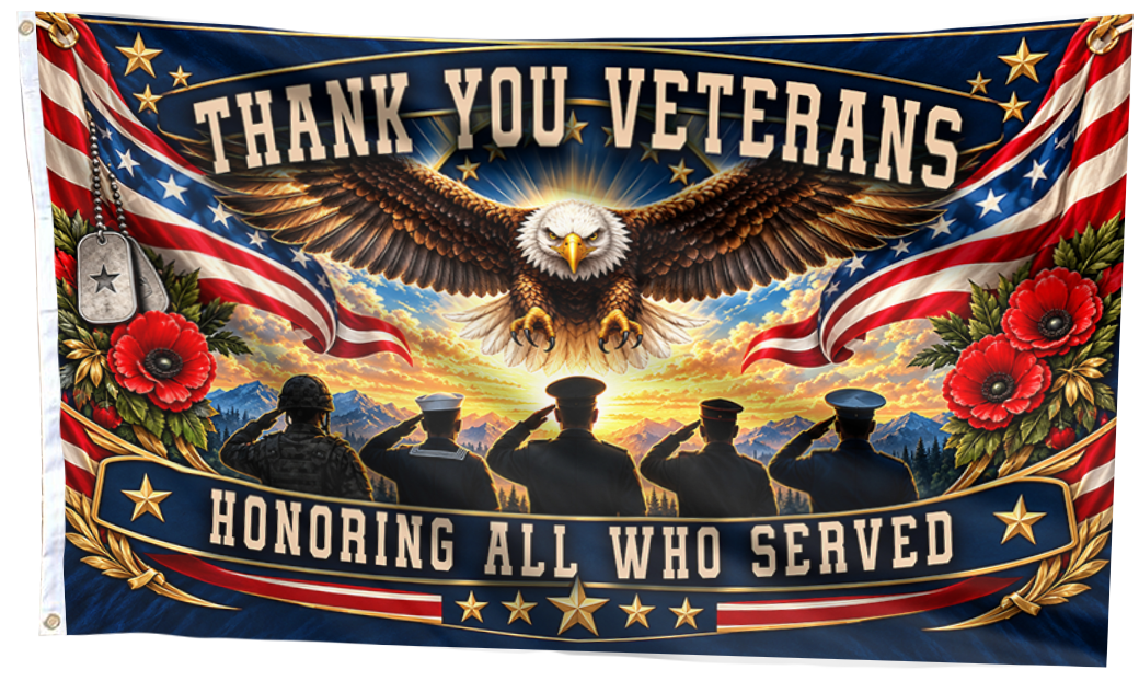 Thank you Veterans - Honoring All Who Served Flag