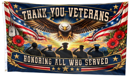 Thank you Veterans - Honoring All Who Served Flag