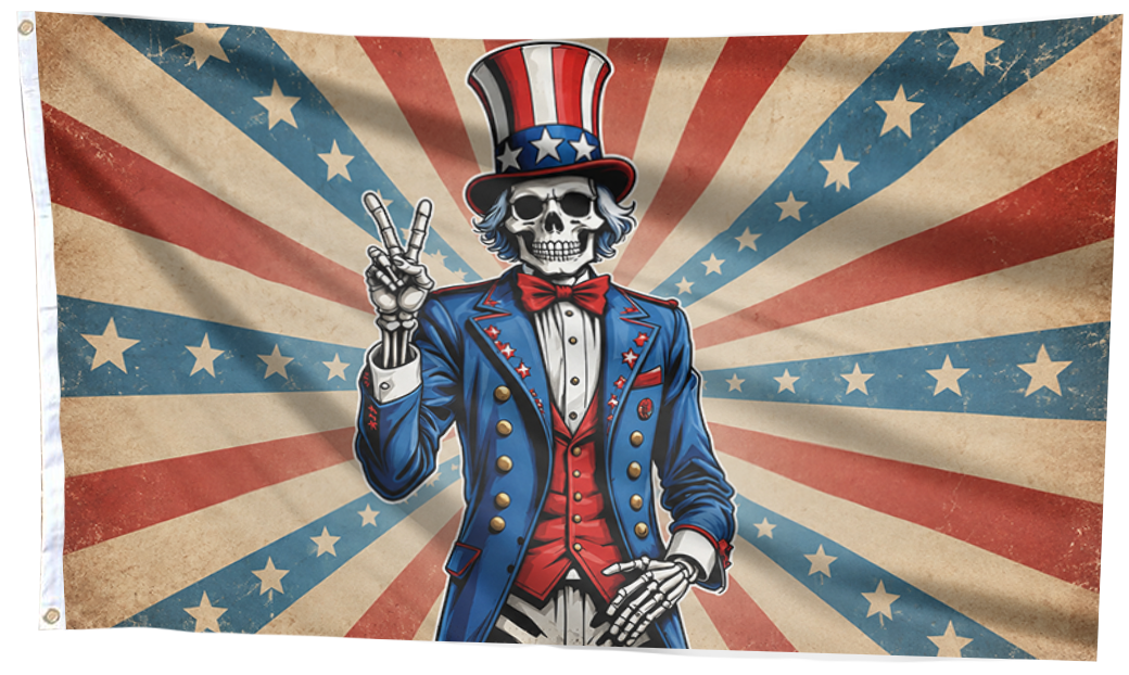 Uncle Sam Skeleton Flag