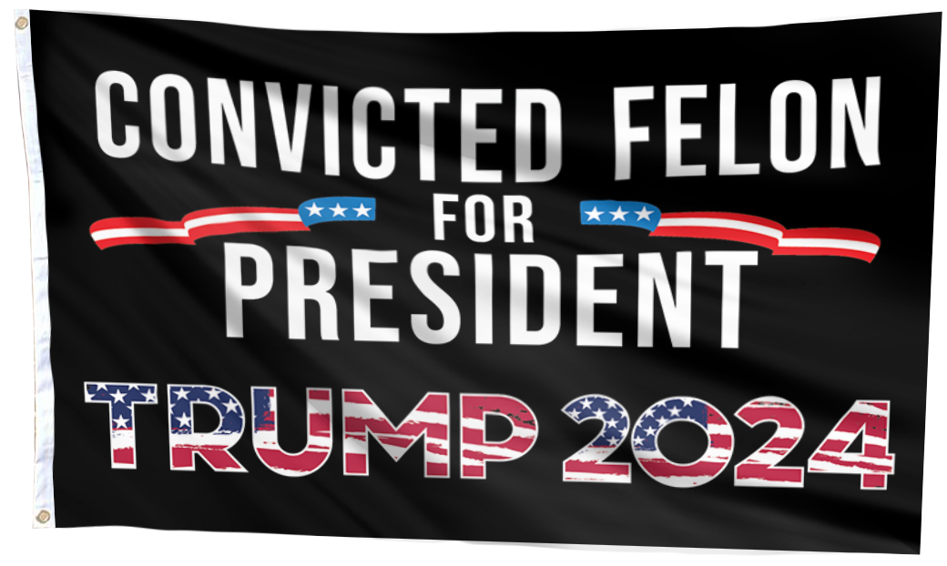 Convicted Felon For President Flag