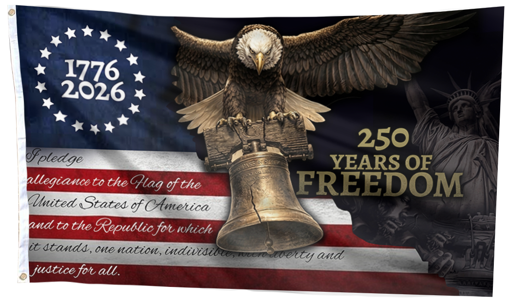 Patriotic Eagle Liberty Bell USA Flag