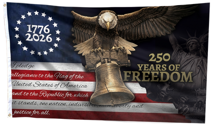 Patriotic Eagle Liberty Bell USA Flag