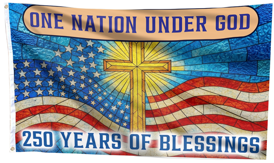 One Nation Under God Cross Flag