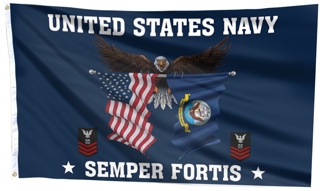 United States Navy Eagle Semper Fortis - Petty Officer First Class Flag