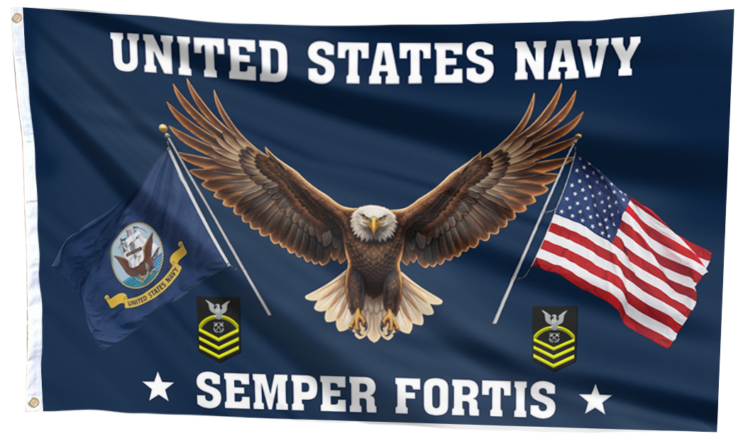 US Navy Eagle Semper Fortis - Chief Petty Officer Flag