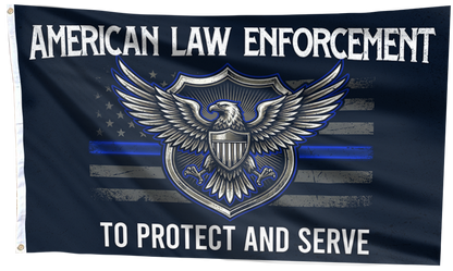 American Law Enforcement - To Protect and to Serve Flag