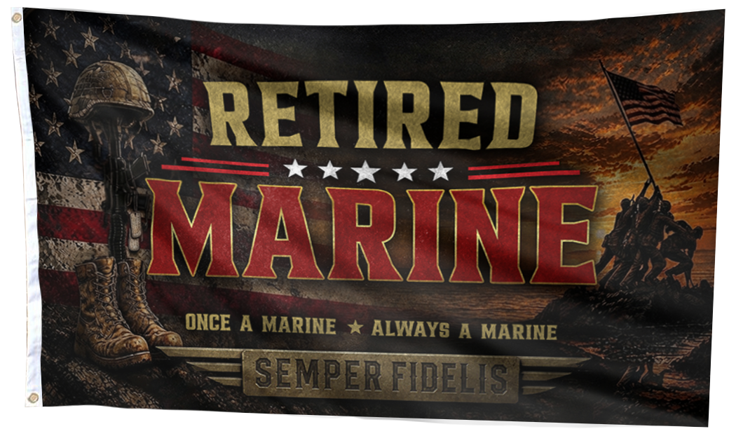 Retired Marine - Semper Fidelis Flag