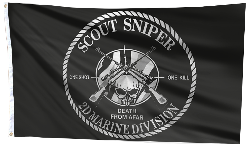 Scout Sniper 2D Marine Division Flag