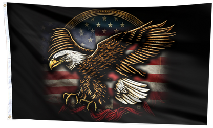 Golden Freedom Eagle Patriotic American Flag