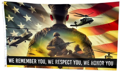 We Remember You, We Respect You Flag