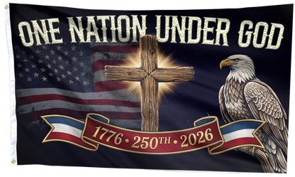 One Nation Under God Cross Flag