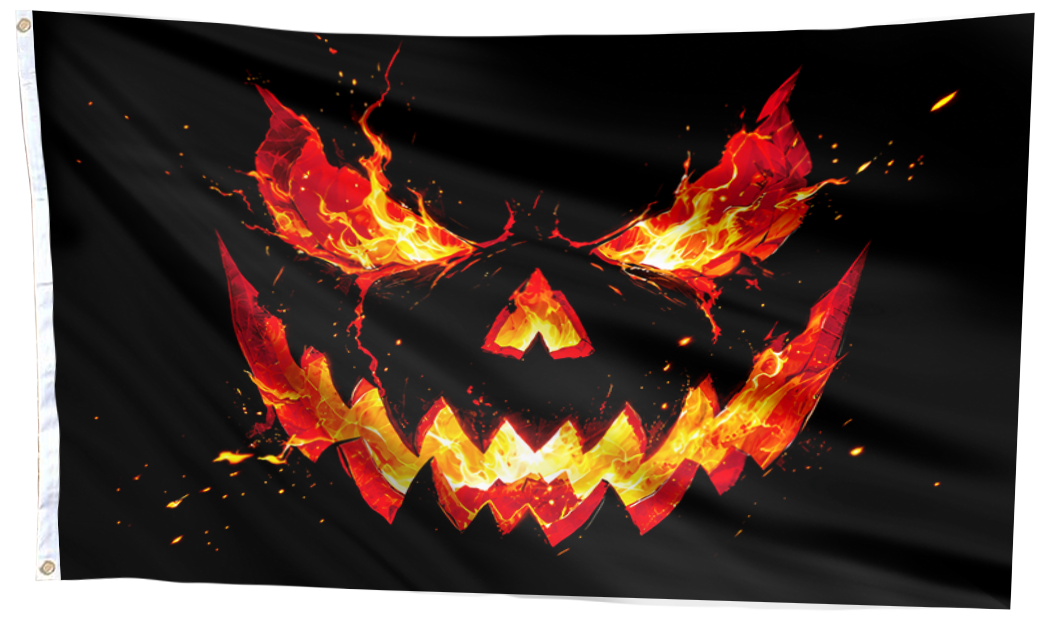 Scary Black Pumpkin Flag