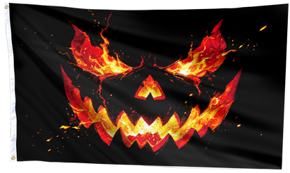 Scary Black Pumpkin Flag