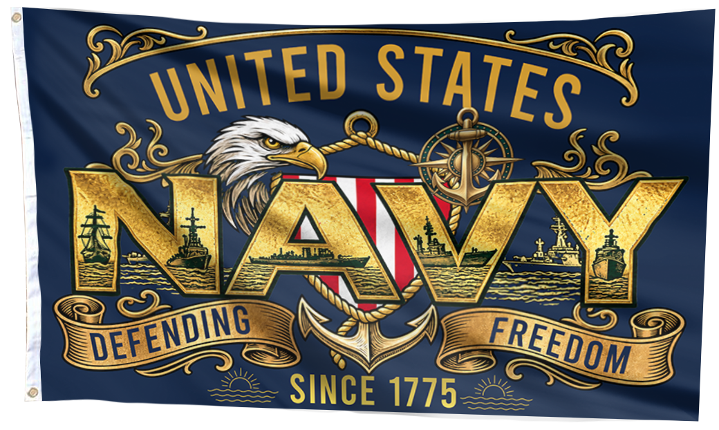 United States Navy Defending Freedom Flag
