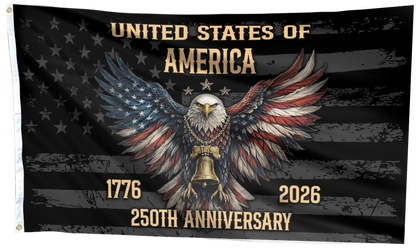Patriotic Eagle & Liberty Bell Flag