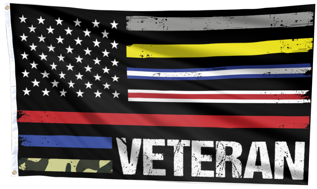 USA Veteran Flag - First Responders Stripes Flag