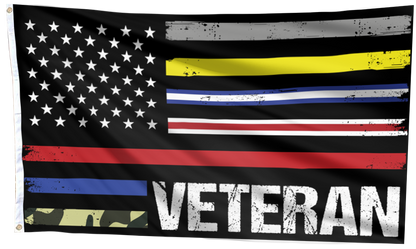 USA Veteran Flag - First Responders Stripes Flag