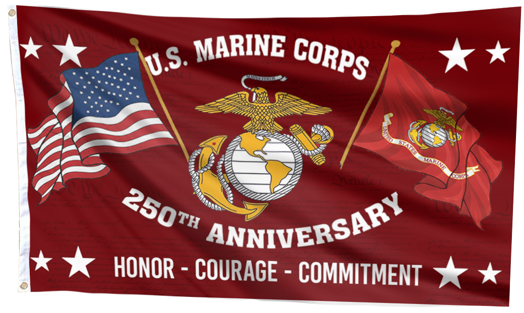 United States Marine Corps 250th Anniversary Flag