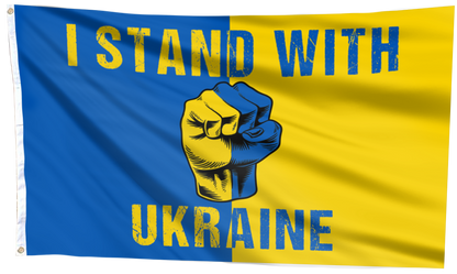 I Stand with Ukraine Flag
