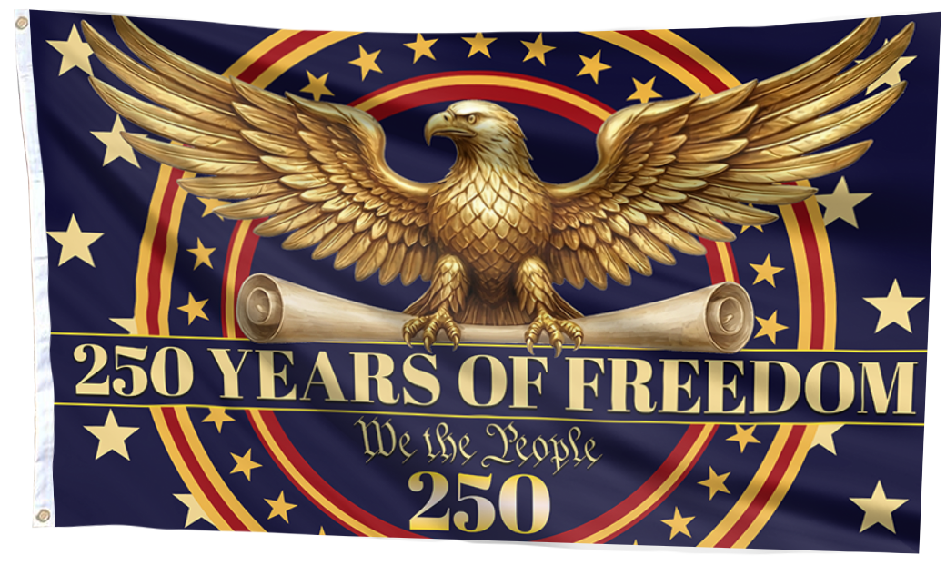 250 Years of Freedom Gold Flag