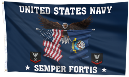 United States Navy Eagle Semper Fortis - Petty Officer Third Class Flag
