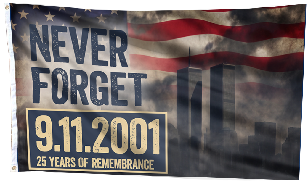 Never Forget 25 Years of Remembrance Flag