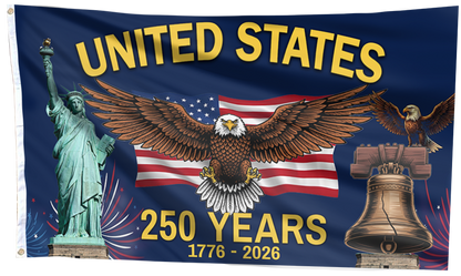 U.S. Bell Statue Eagle Flag