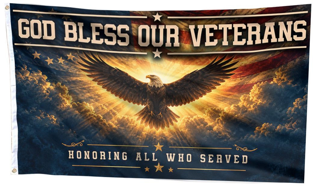 God Bless Our Veterans Flag