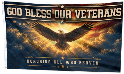 God Bless Our Veterans Flag
